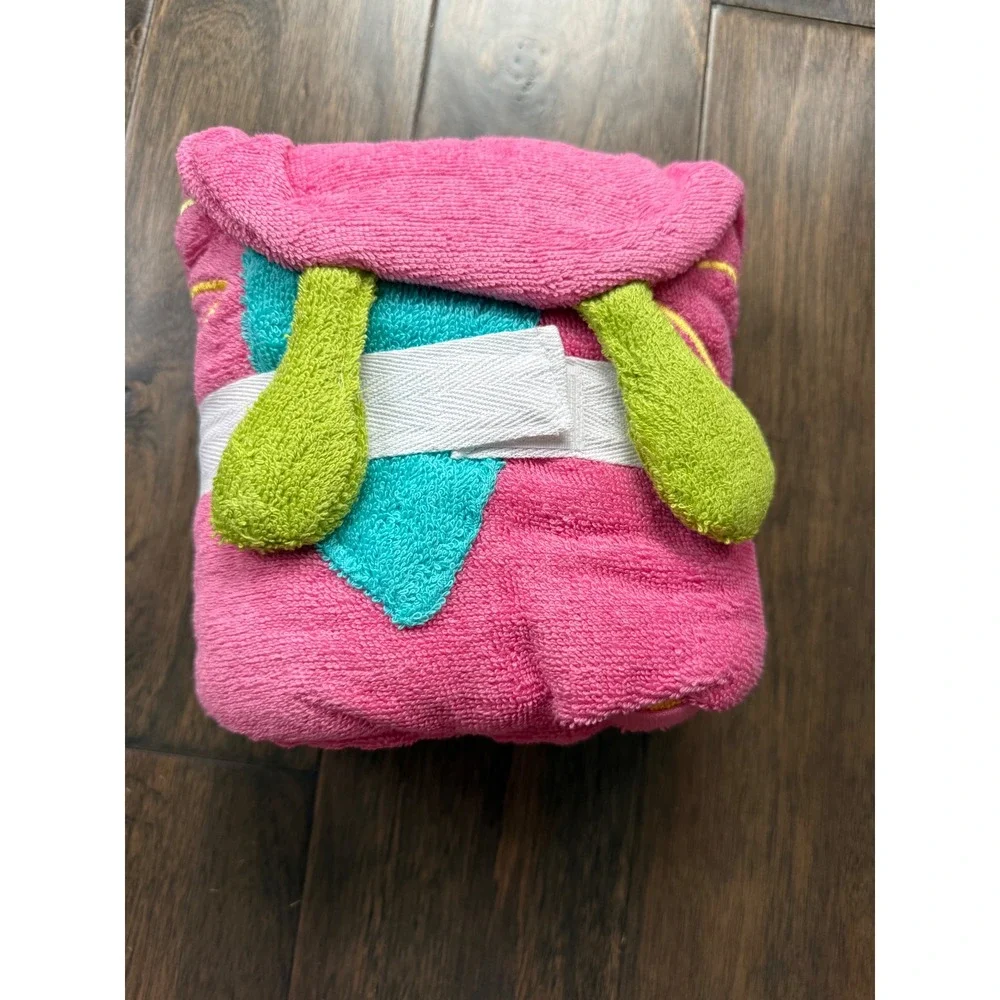 Jumping Beans Butterfly Hooded Bath Wrap Kids 25x50‎ Pink New Cotton Terry Towel